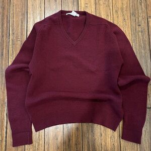 John Ashford Maroon Lambswool Sweater
